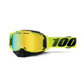 100% Armega Snowmobile Goggle Nuclear Citrus - Mirror Gold Lens (50008-00003)